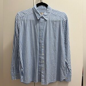 LOFT BLUE STRIPED BUTTON DOWN